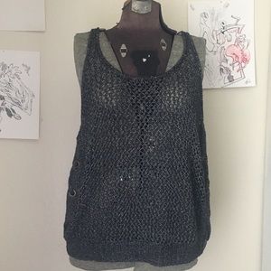 metallic sweater tank top by guess